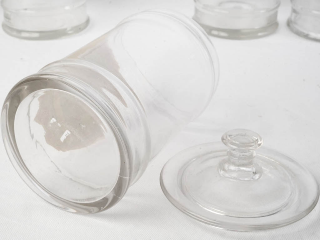 Artisan crafted French glass containers
