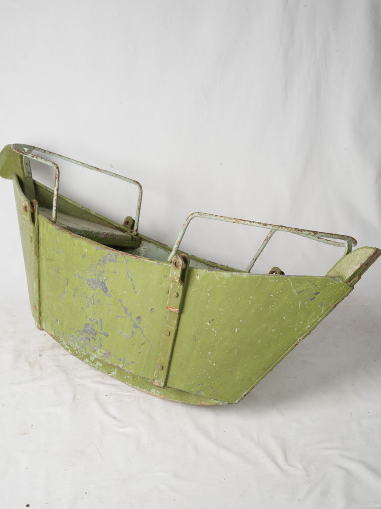 Nostalgic weathered metal boat seat