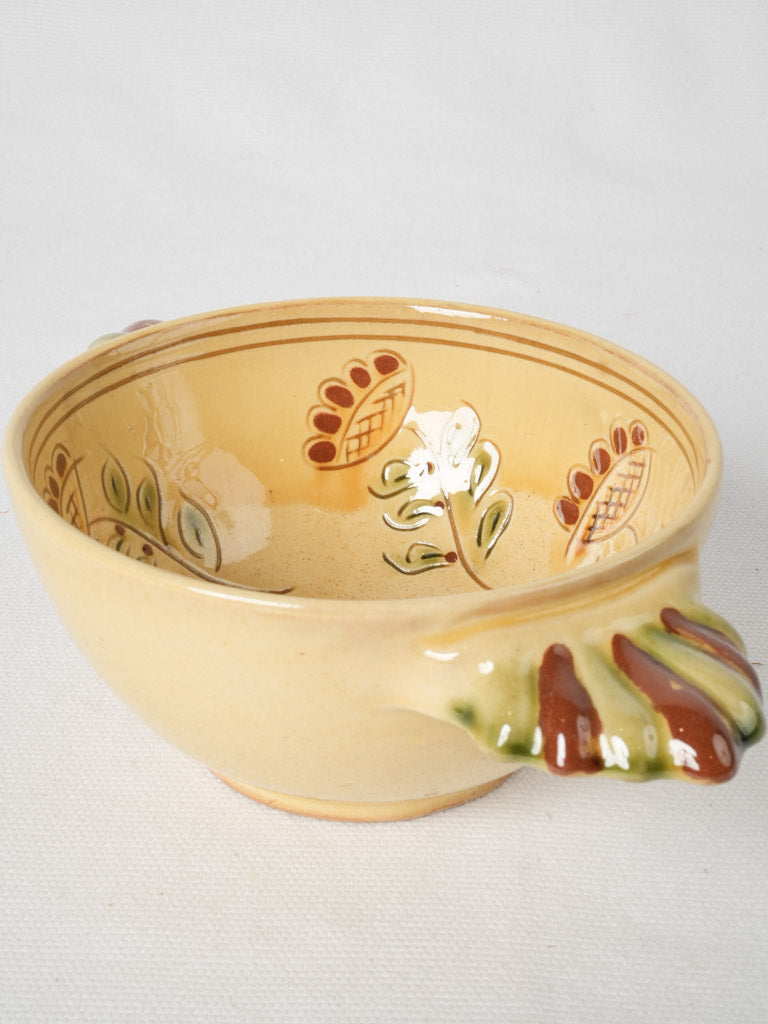 Handcrafted terracotta floral bowl