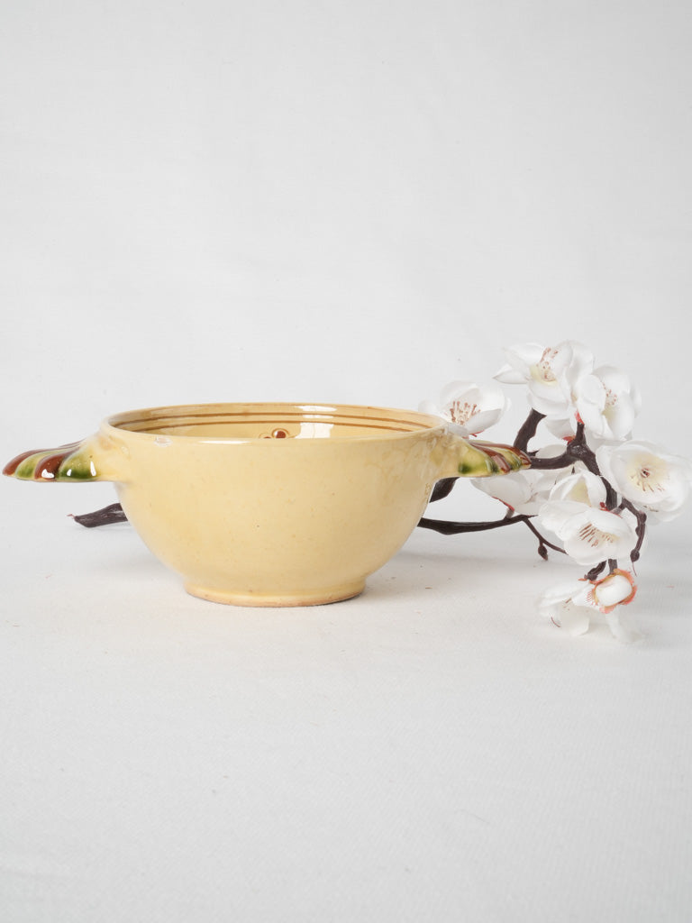 Aged terracotta French soup bowl
