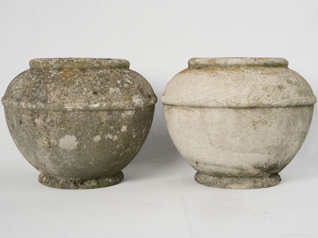Aged Mid-Century Garden Flower Pots