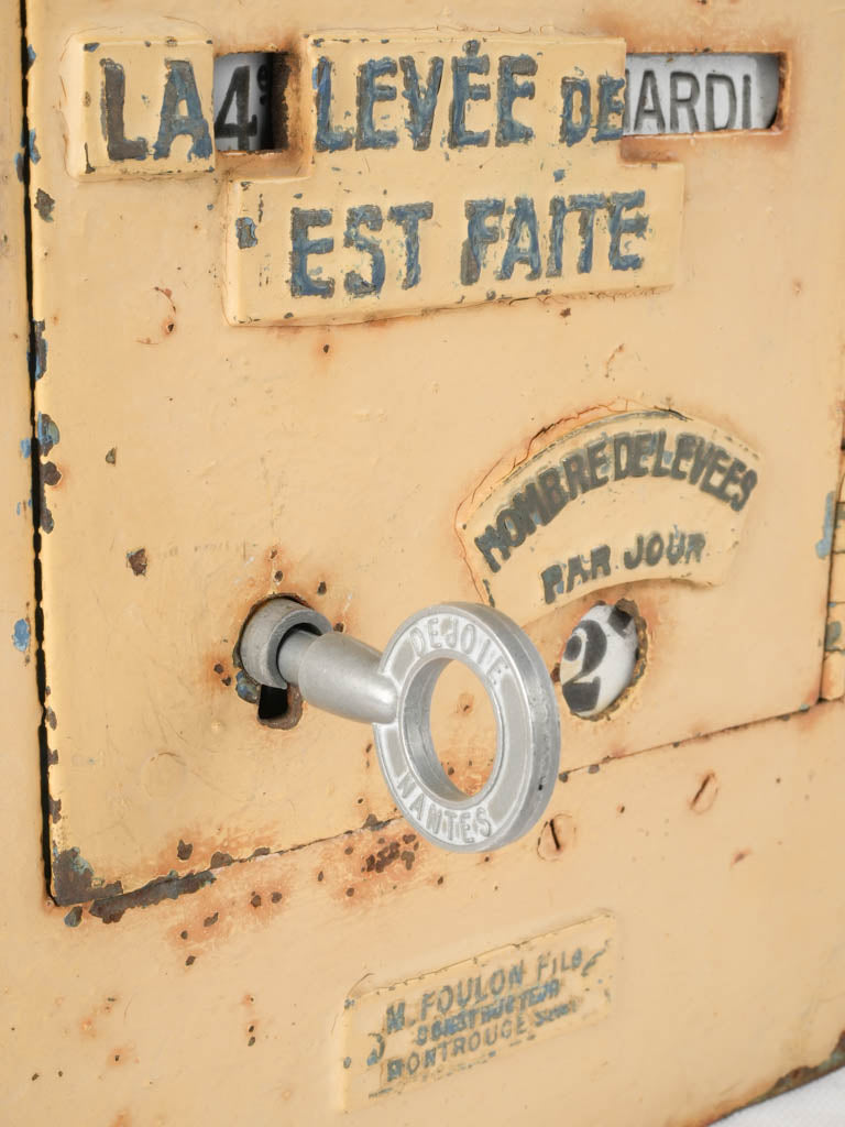 Antique French Postbox - Yellow 15"