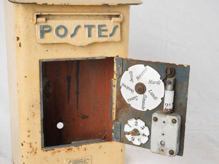 Antique French Postbox - Yellow 15"