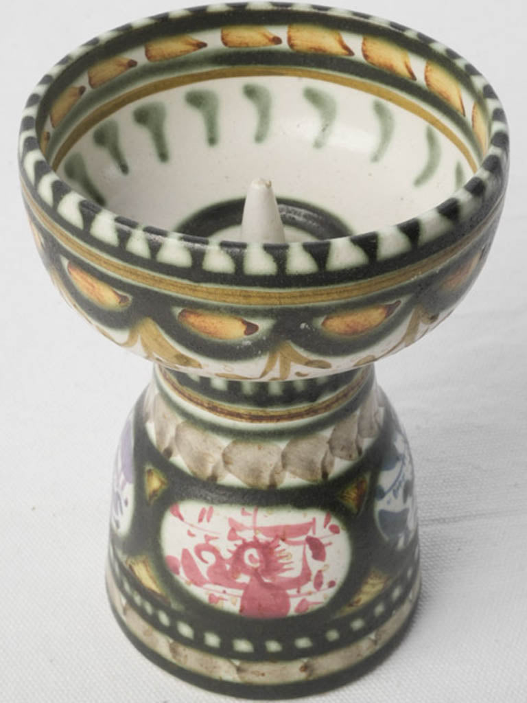 Hand-painted Breton chalice candlestick