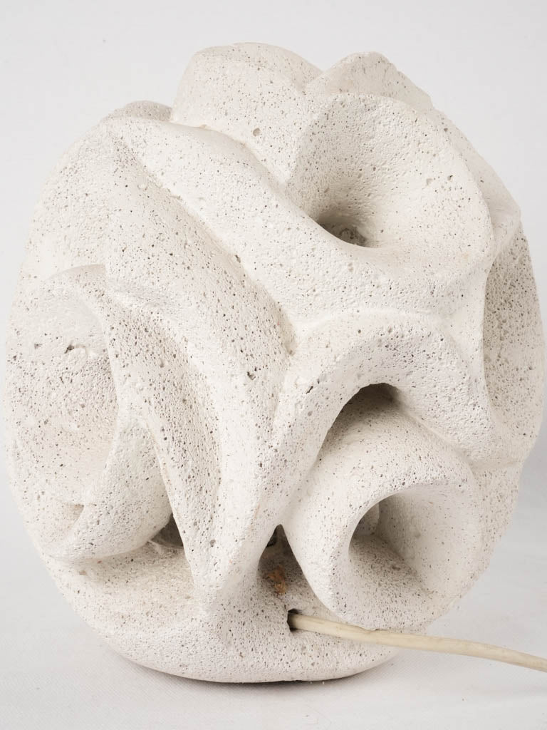 Vintage carved limestone lamp - Albert Tormos 10¼"