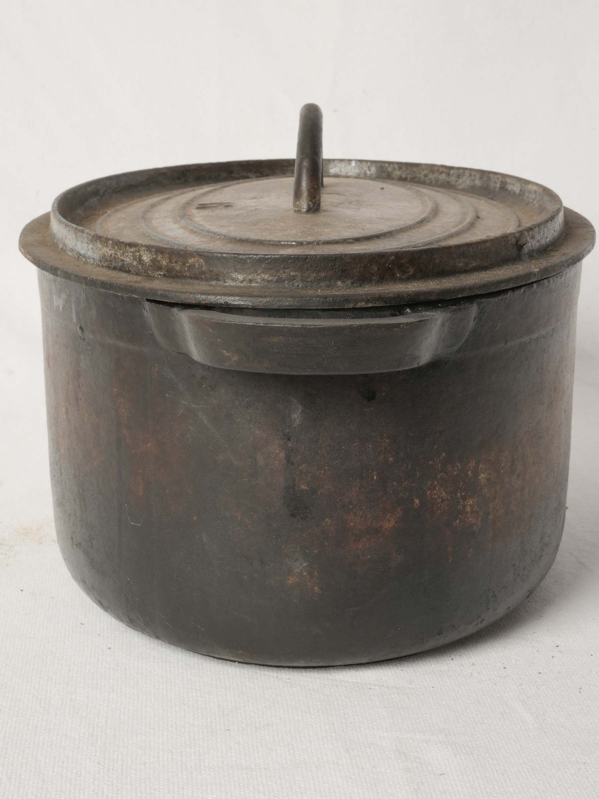 Antique French Cast Iron Lidded Casserole from Chanteduc 16½" x 10¼"