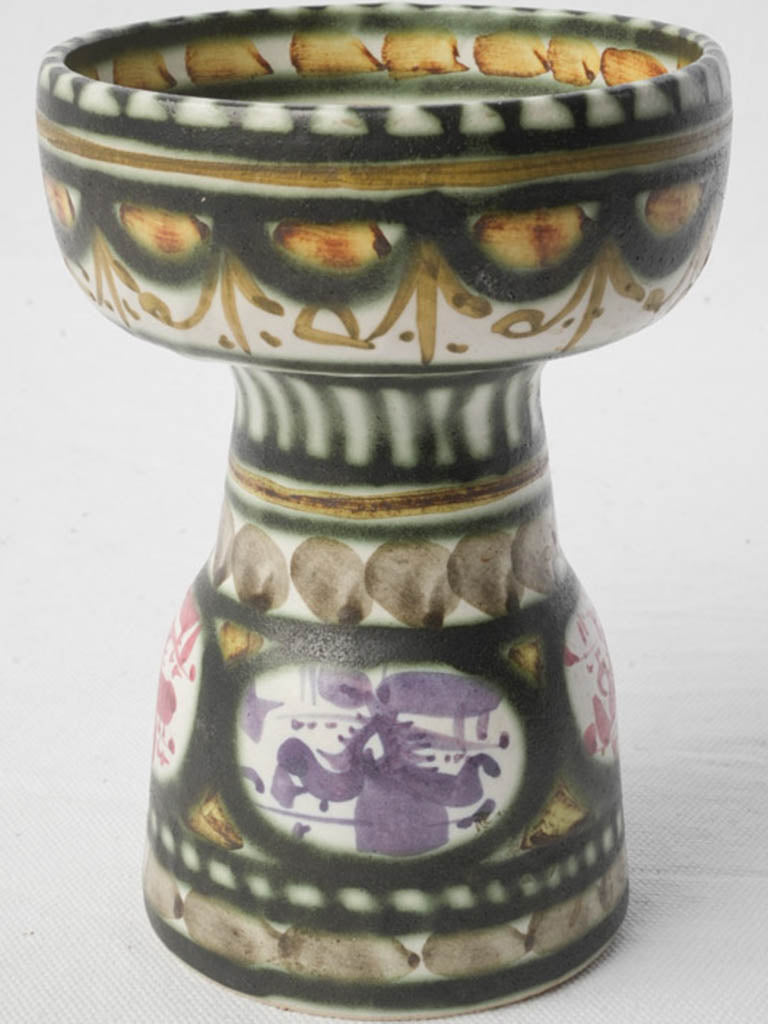 Expressive mid-century ceramic candlestick