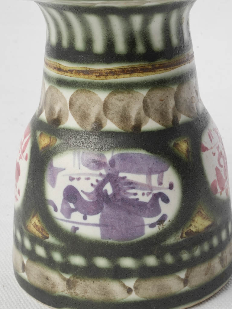 Folk tradition ceramic candlestick decor