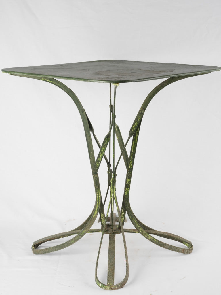 Rustic dark green patio table