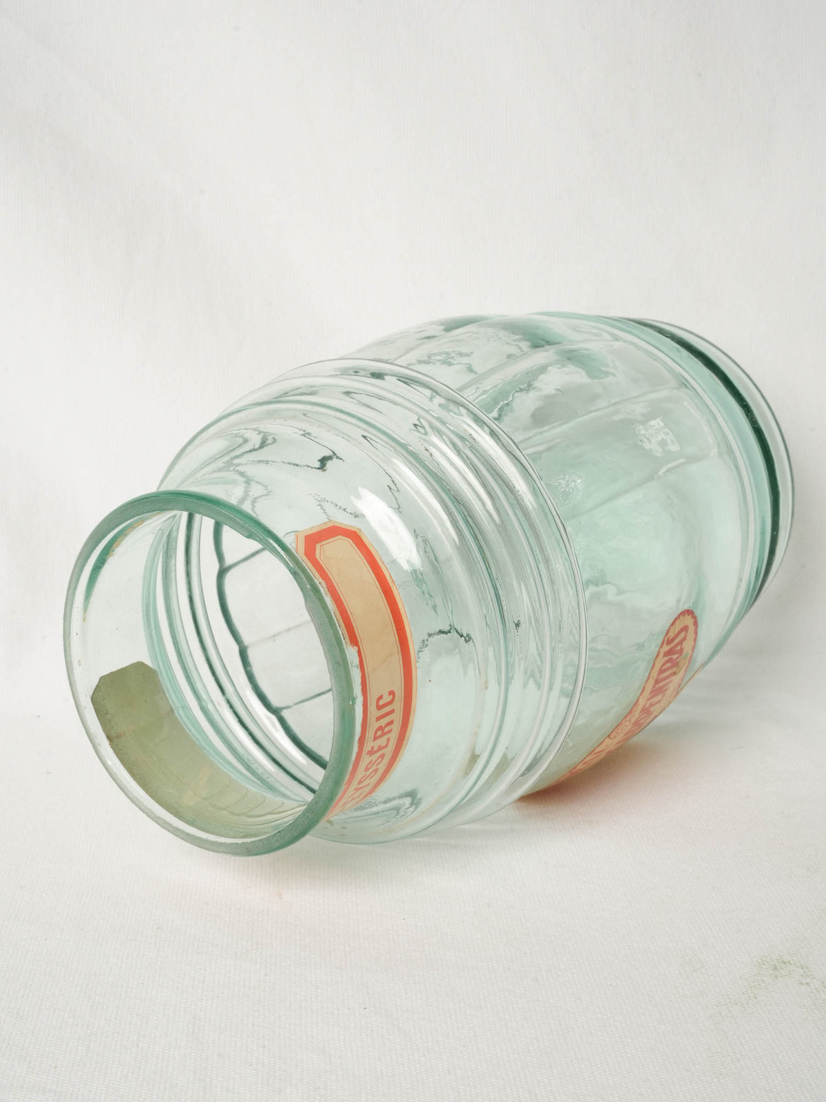 Early 20th Century French Glass Confectioners Jar with Original Labels
