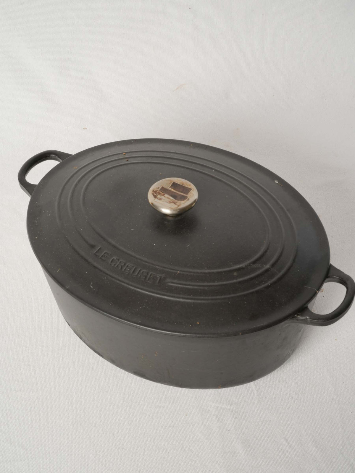 Vintage Le Creuset Black Oval Cast Iron Casserole 17¼" x 11¾"
