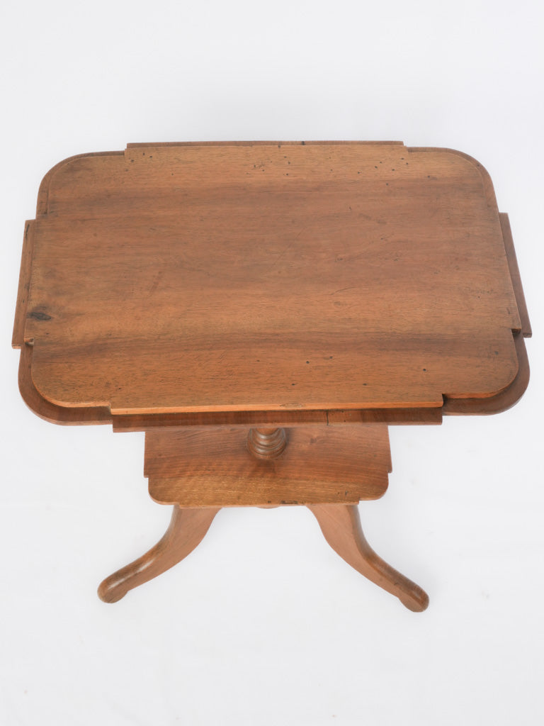 Rustic handcrafted walnut gueridon