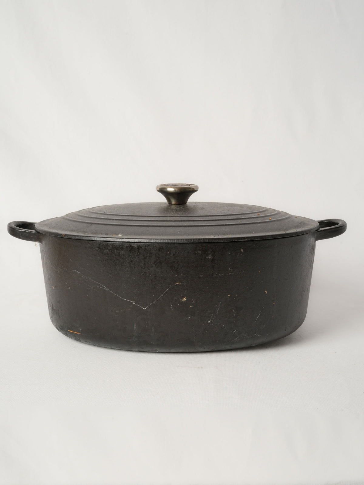 Vintage Le Creuset Black Oval Cast Iron Casserole 17¼" x 11¾"
