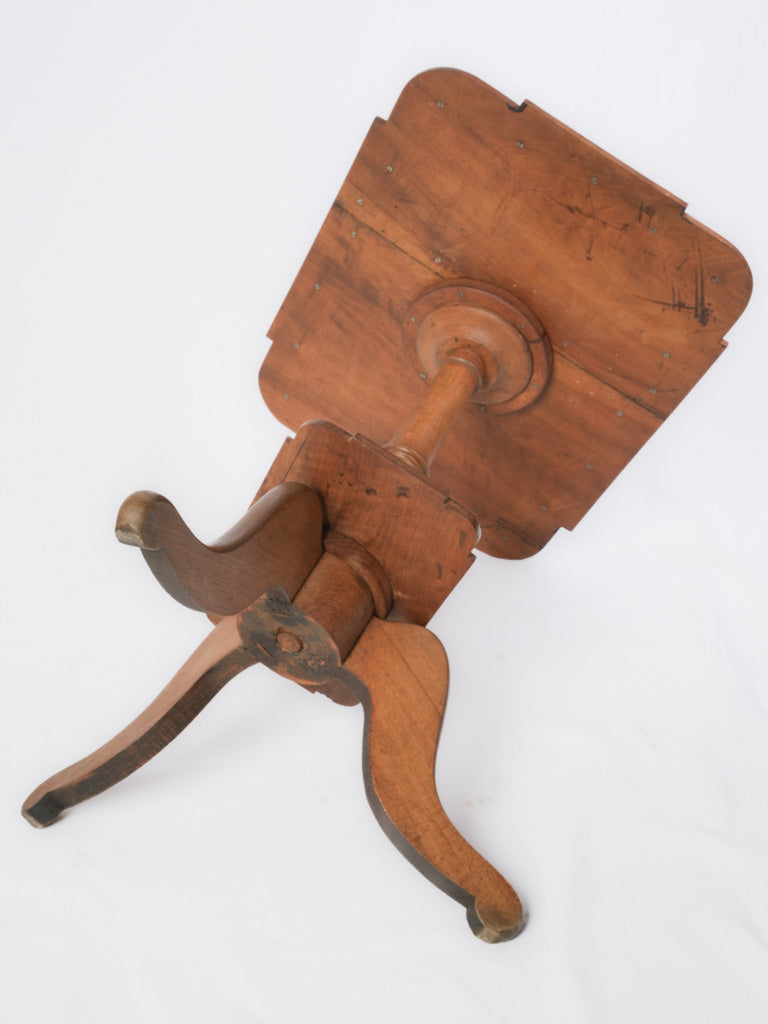 Unique walnut tripod side table