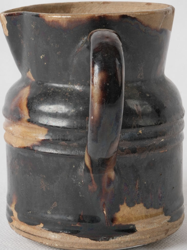 Exquisite brown and yellow glazed coffee pot