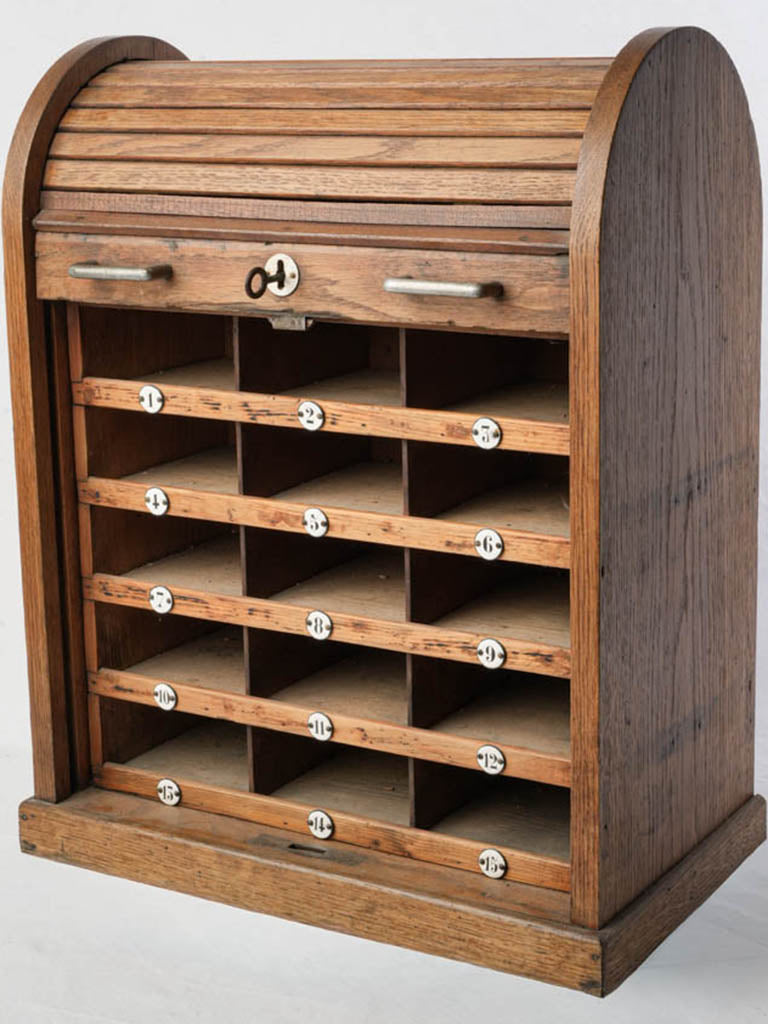 Vintage oak roll-top cabinet