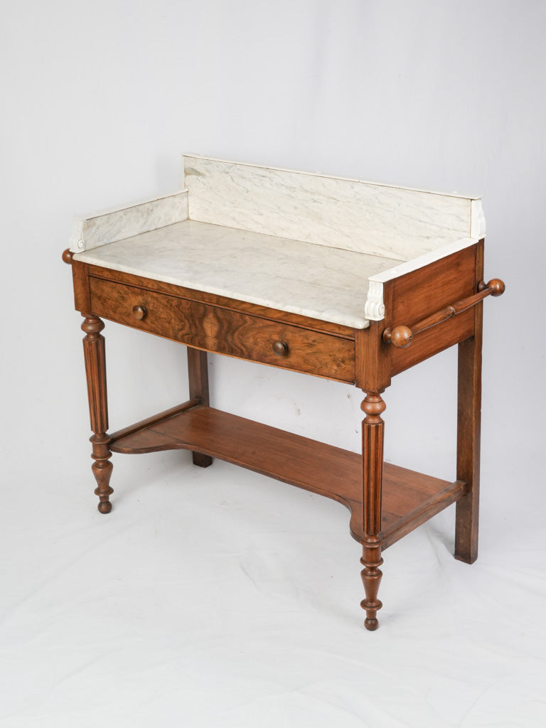 Honey-toned walnut washstand antique