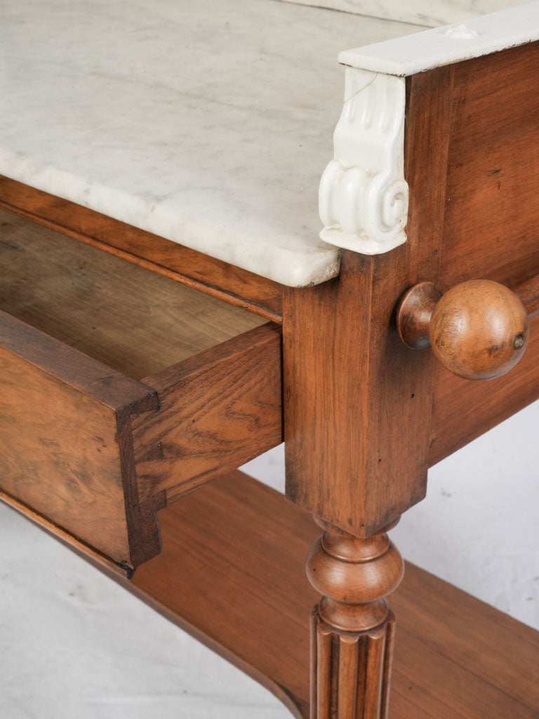 Low-profile French country washstand