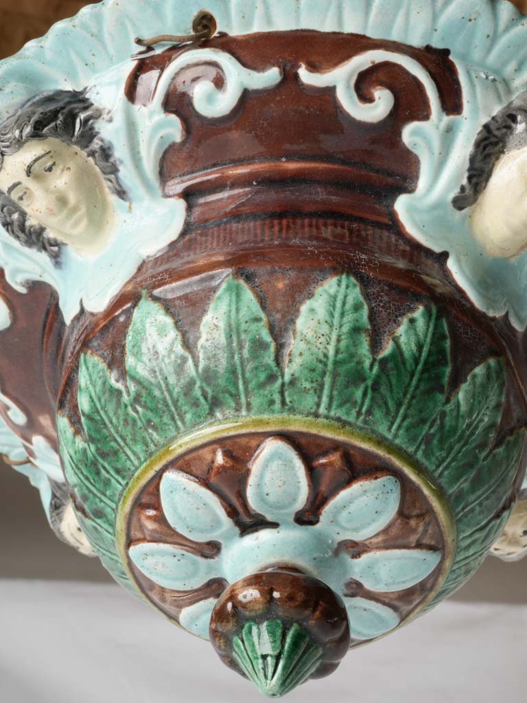Ornate antique French hanging jardiniere planter