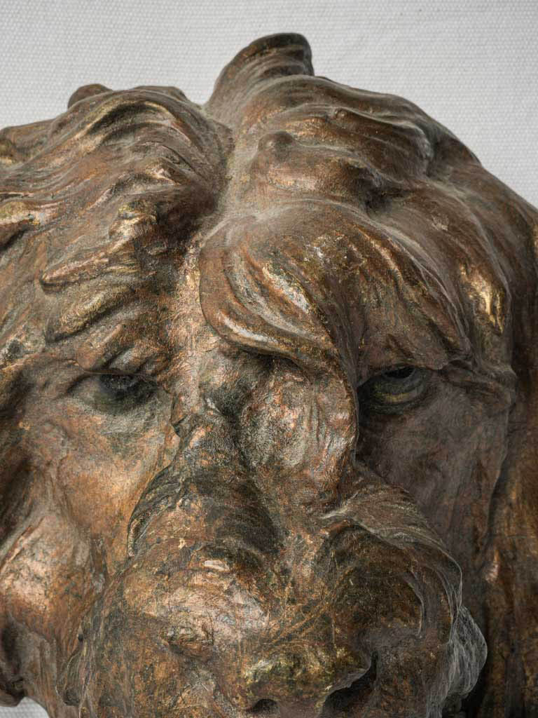 French antique art dog head