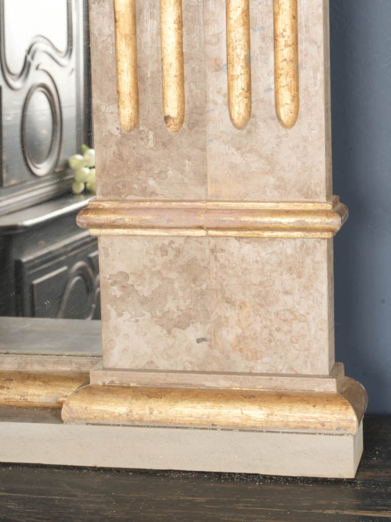 Marble-painted column mirrors