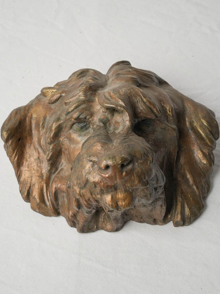 Naturalistic staff-crafted dog figure