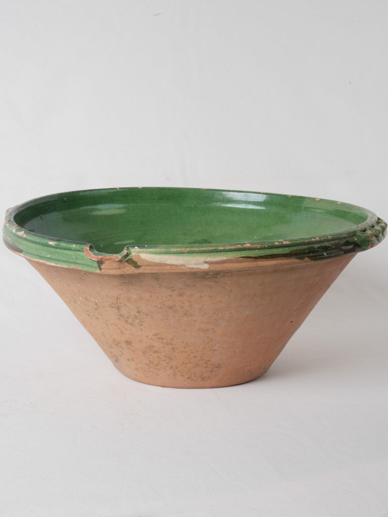 Elegant 19th-century French green mixing bowl