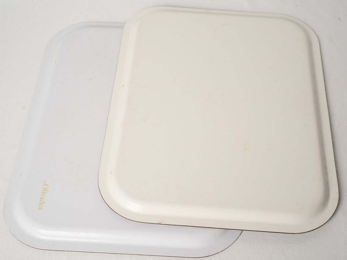 Set of Two Les Olivades Blue and White Melamine Serving Trays