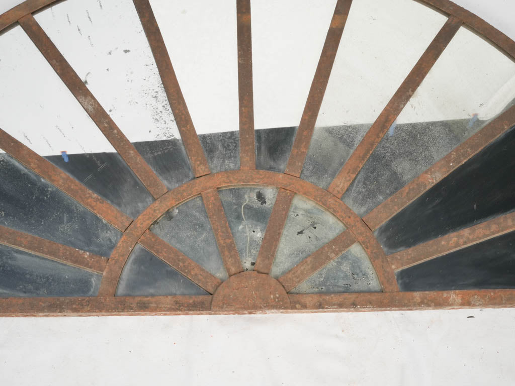 Foxed antique glass transom mirror  