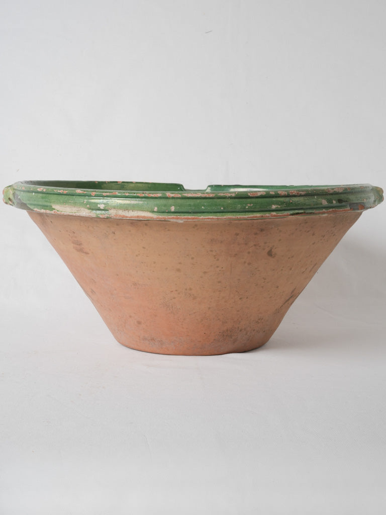 Timeless French green glazed terracotta jar