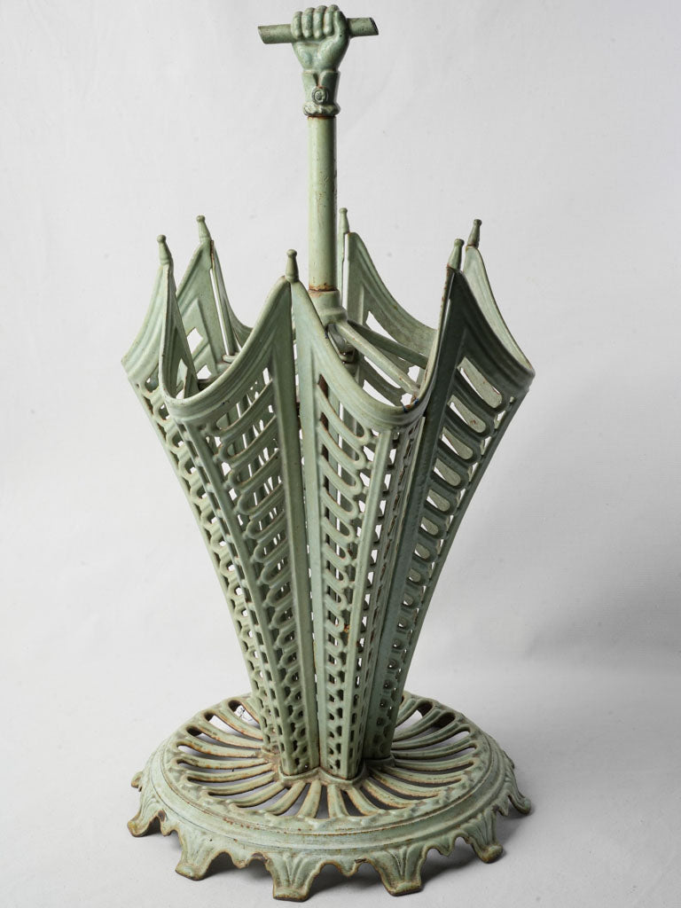 Soft green patina umbrella stand