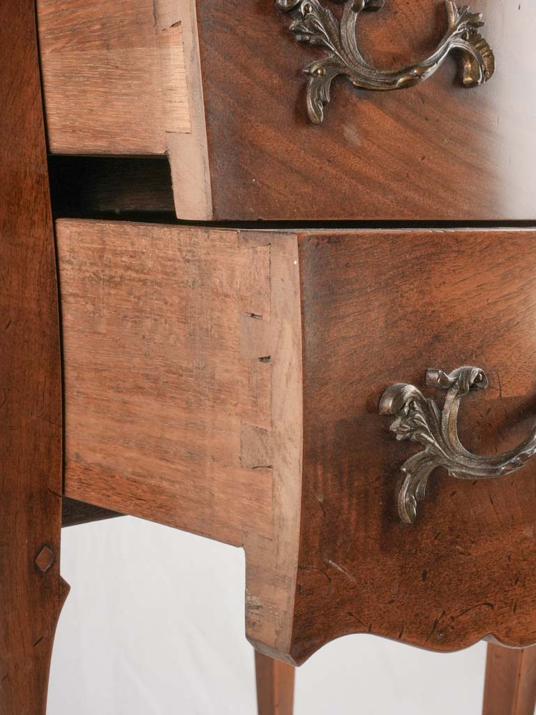 Pair Louis XV walnut nightstands 29½"