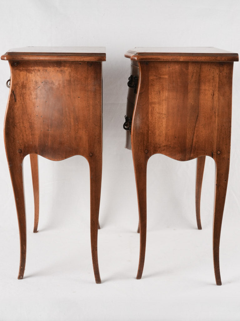 Pair Louis XV walnut nightstands 29½"
