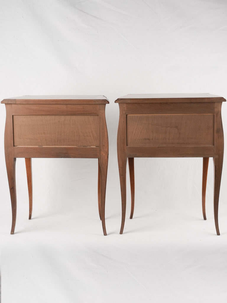 Pair Louis XV walnut nightstands 29½"