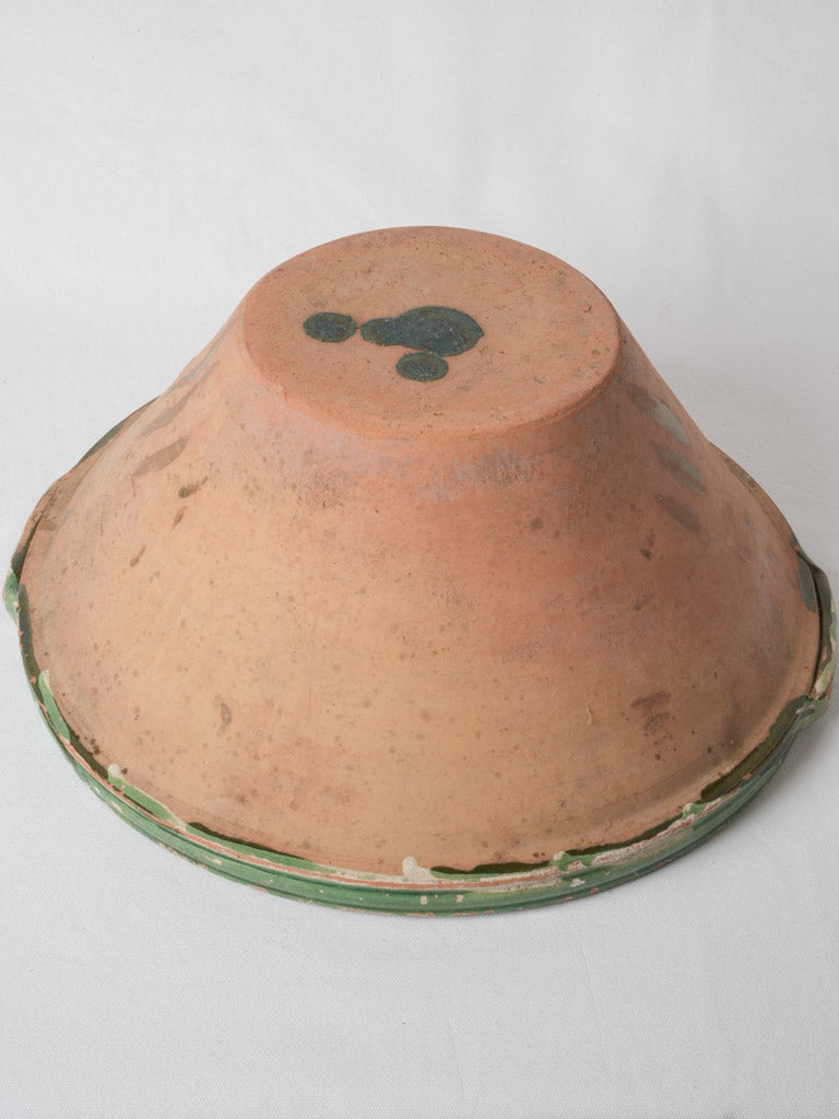 Characterful 19th-century French green mixing bowl