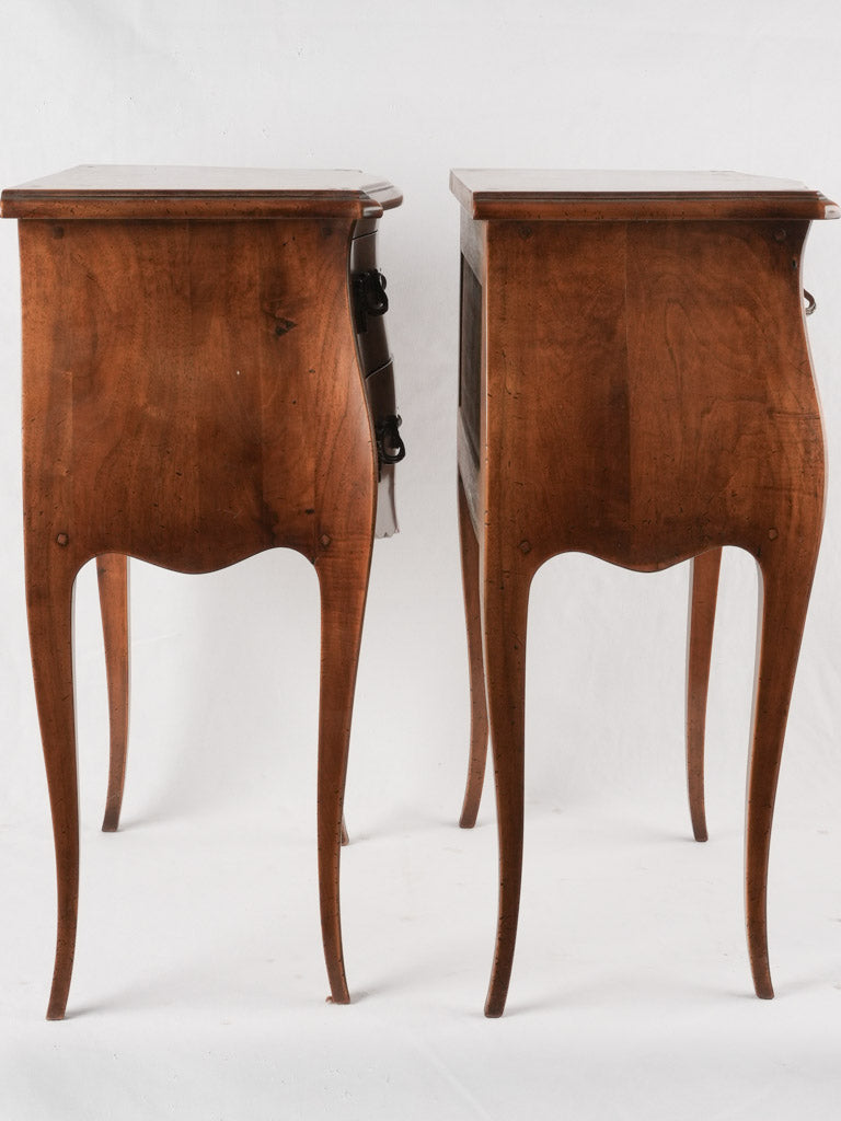 Pair Louis XV walnut nightstands 29½"