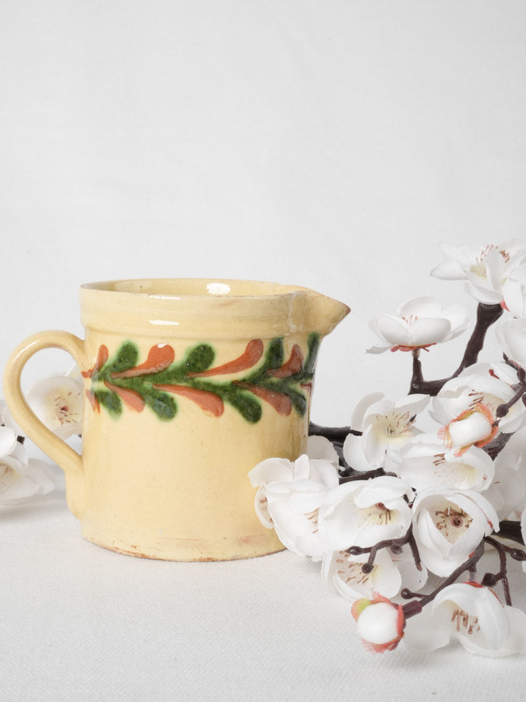 French cream pot with yellow glaze