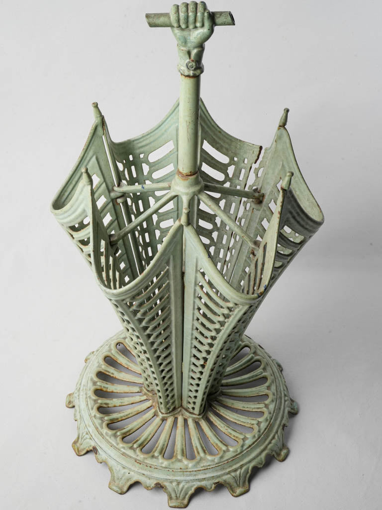 Whimsical French cast iron umbrella stand