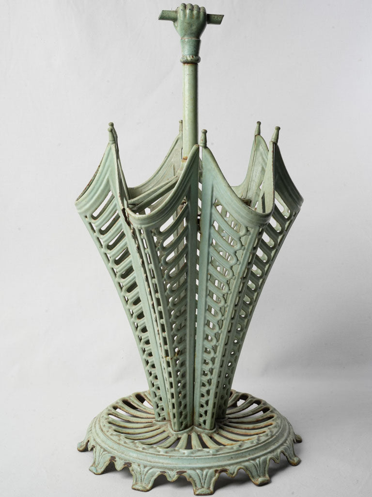 Rare antique enameled umbrella stand