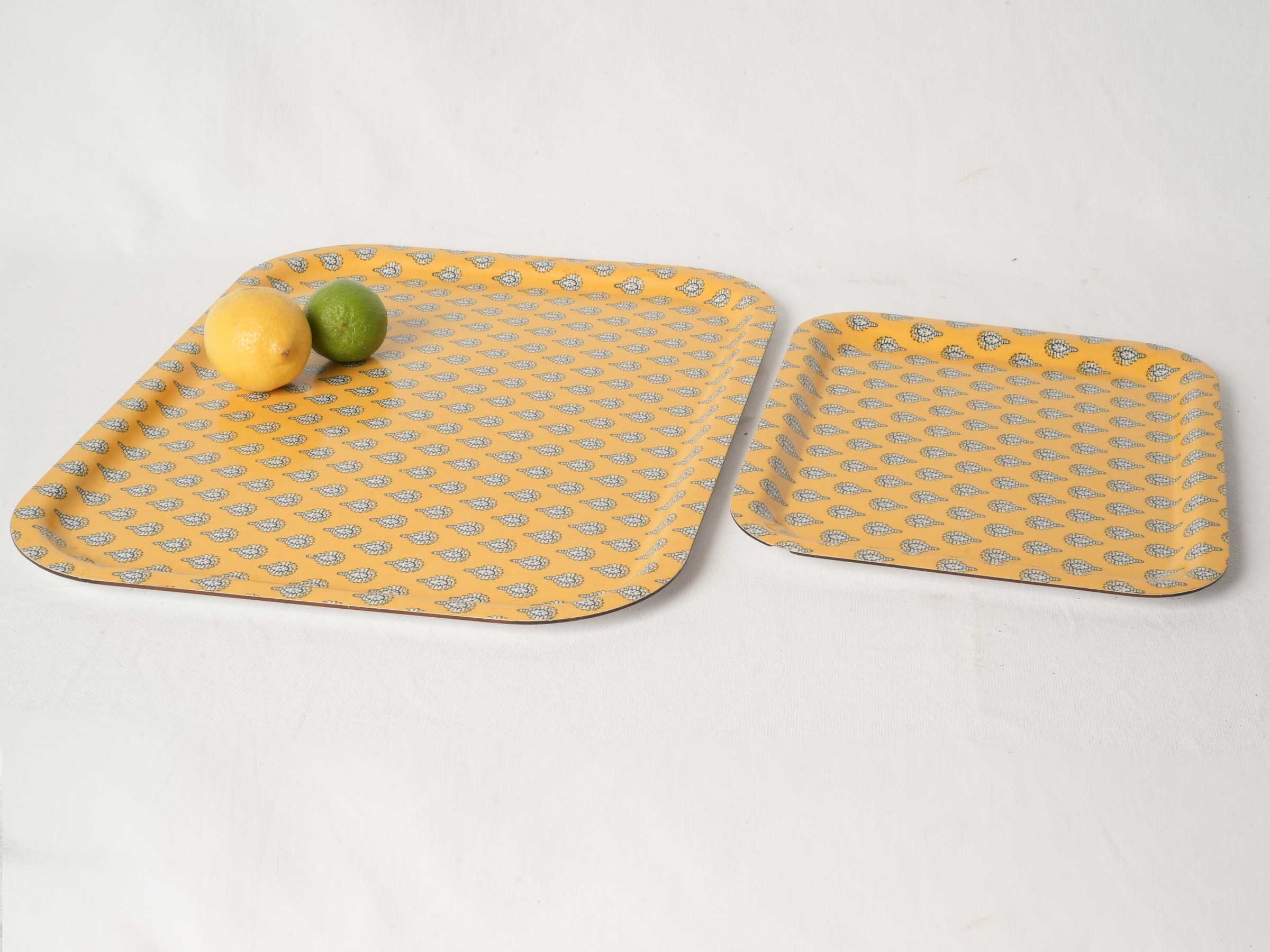 Pair of Vintage Olivades Melamine Trays Les Indiennes Provence