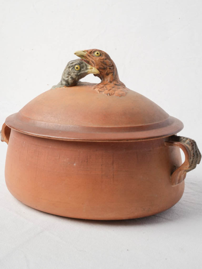 Mid-century rustic terracotta tureen