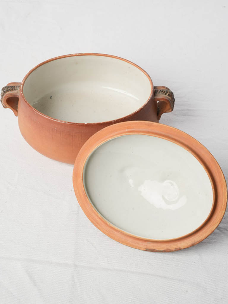 Rustic glazed ceramic centerpiece