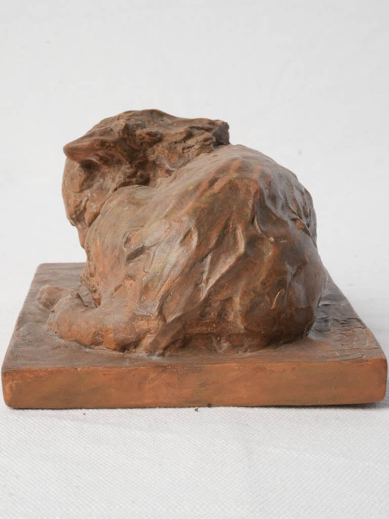 Unique vintage feline art piece