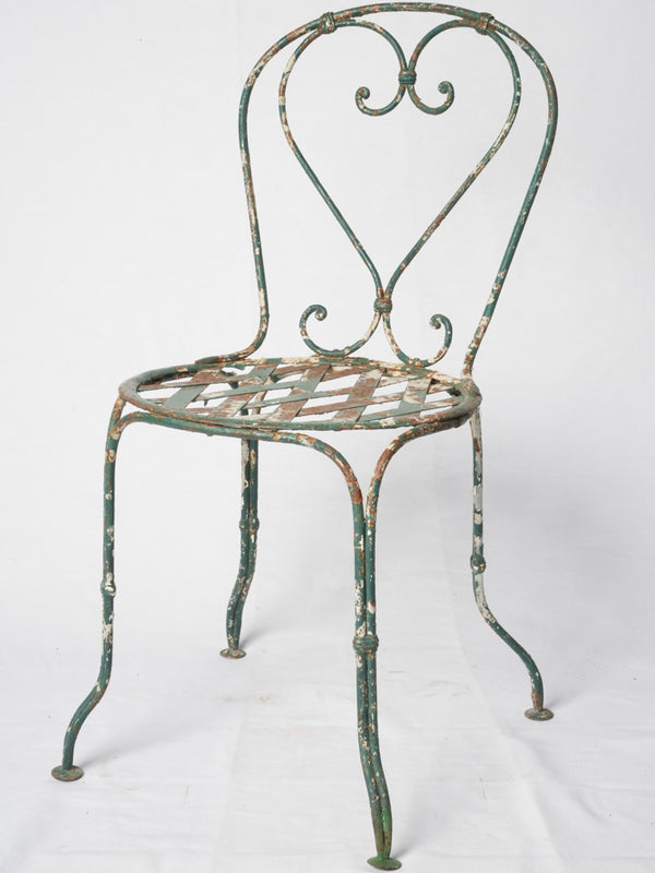 Antique heart-back French garden chair