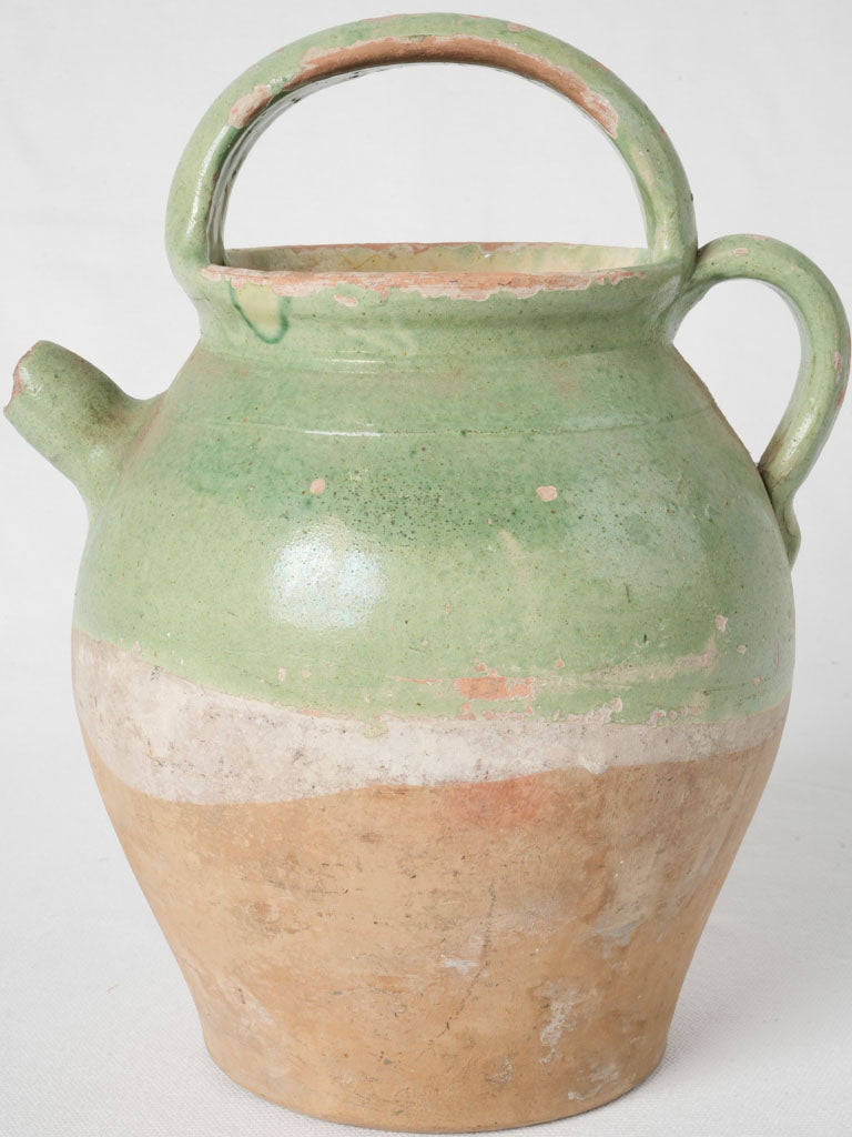 Charming pale yellow glazed cruche vessel