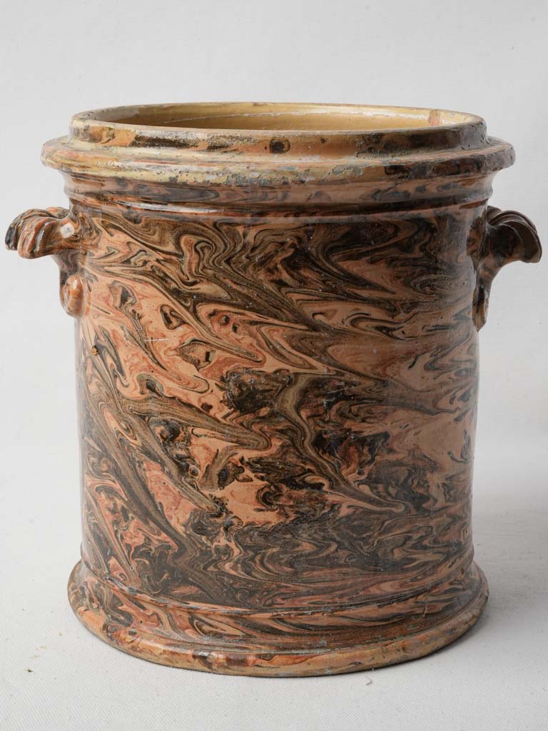 Decorative jaspé glazed storage pot