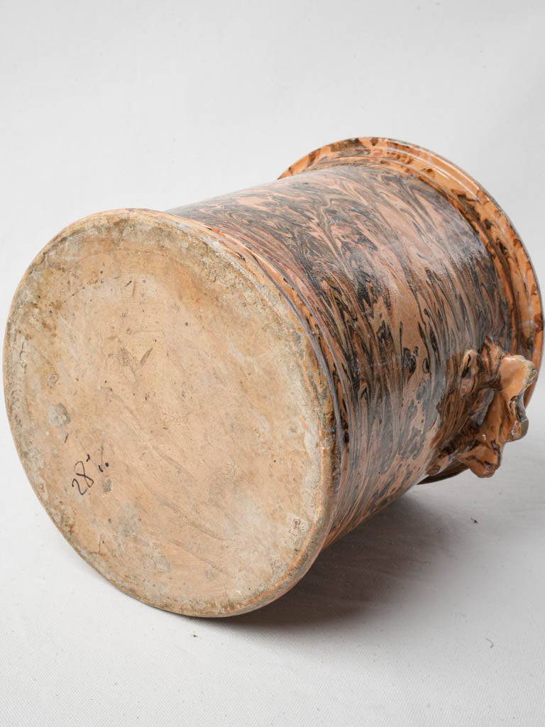 Late 19th-Century French Jaspé Glazed Terracotta Confit Pot - 11"