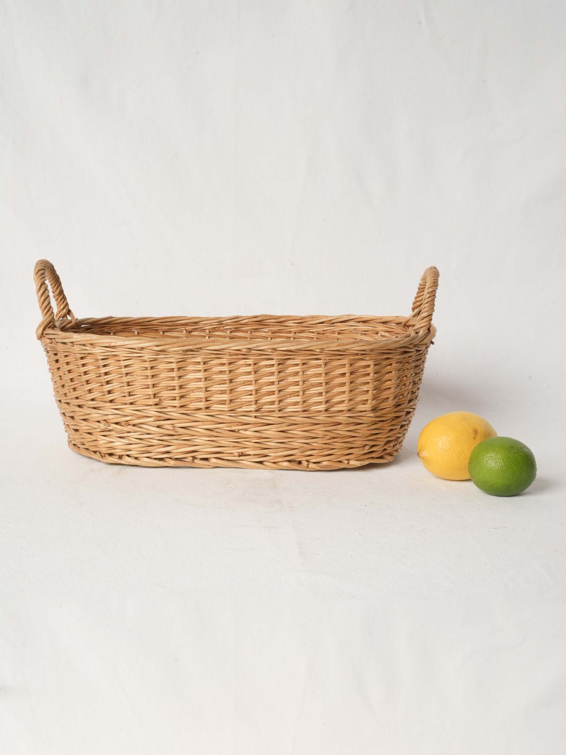 Vintage Wicker Bread Basket from Provence w/ Twin Handles 16¼"