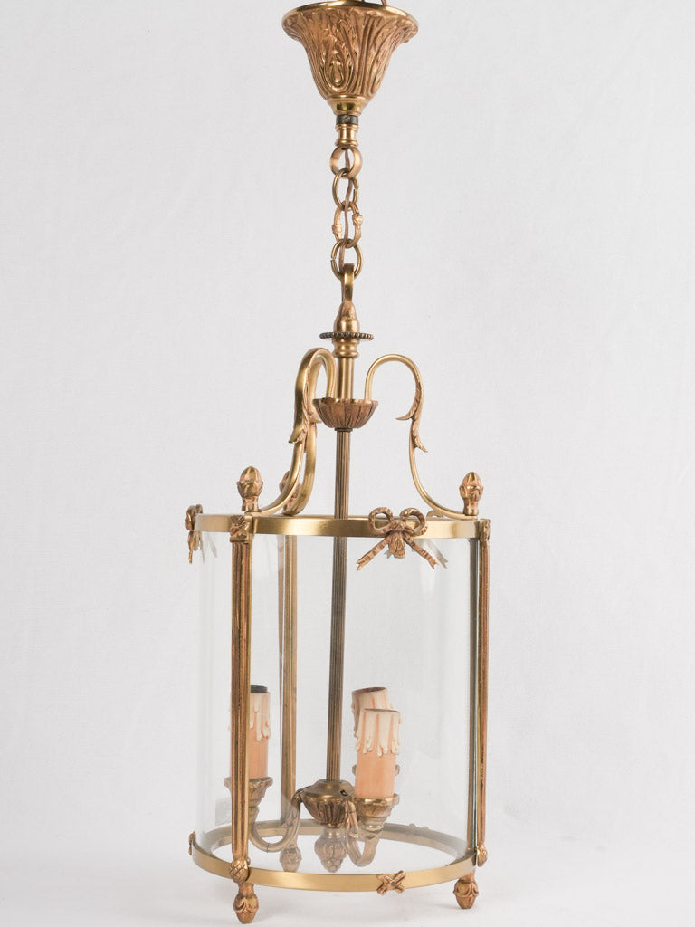 Vintage bronze pendant lantern fixture