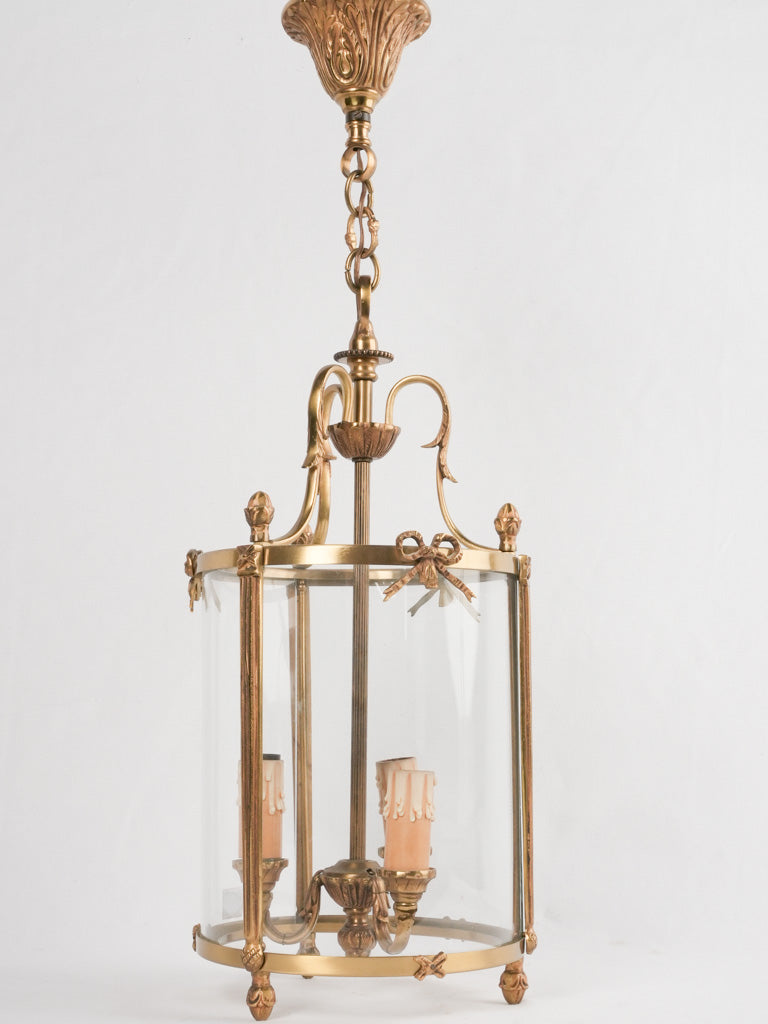 Antique curved glass lantern light